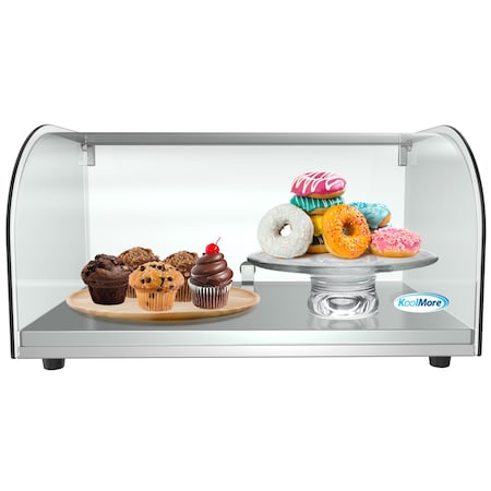 Koolmore 22" Countertop Bakery Display Case with Front Curved Glass and Rear Door DC-1C